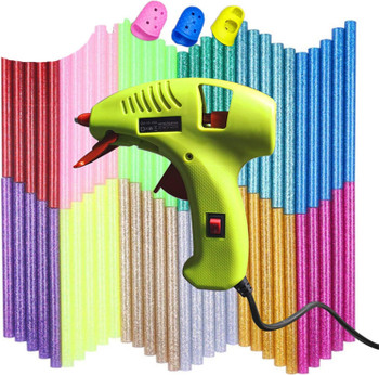 Kids Mini Hot Glue Gun with 60 Pack Colored Glue Sticks - Melting Adhesive Glue Gun Kit for Small Arts Craft Projects