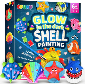 Shell Painting Kit - Glow in The Dark Arts and Crafts for Kids Ages 6-12, Art Supplies Toy Kids Craft Paint Kits for Boys Girls Christmas Birthday Gift Toy