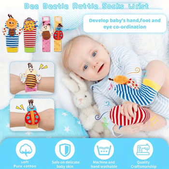 Baby Ringing Toy Set, Baby Gripping Ringing, Easy to Grasp Sensory Buckle, Baby Development Learning Music Toy, Newborn Shower Birthday Gift 1 2 3 4 5 6 7 9 10 12 Months Boy and Girl