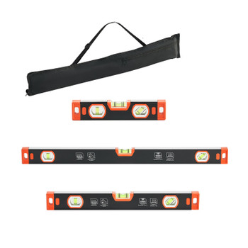 Torpedo Level, 3-Piece Included 9/16/24 in, Magnetic Leveler Tool Set Aluminum Alloy, with Clear 3 Green Vials, V-Groove, Hanging Hole, Multi-angle Measurement for Construction Home Renovation