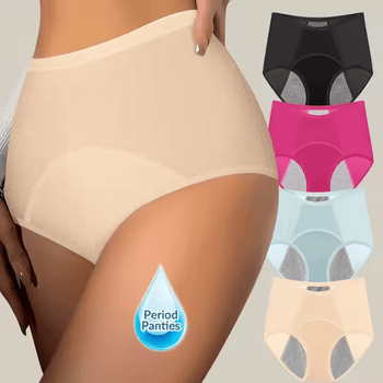4 Pack Sets Waterproof Ladies Panti Knickers Breathable Reusable Period Panties for Women's