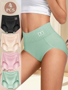 Hot Selling Women's Panties Set Full Briefs 4 Colors Cotton Women Breathable Knickers for 4 Pack