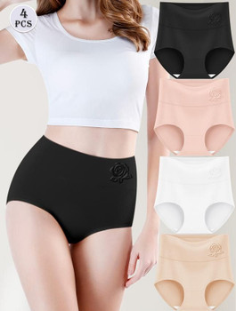 4 Pack Sets Comfortable Panty Set Women Underwear Cotton Knickers Panties for Women's