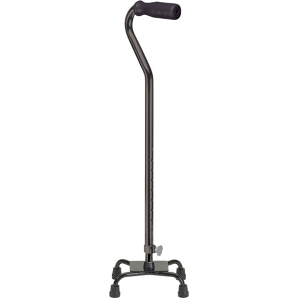 Quad Cane-small Base Black With Foam Grip