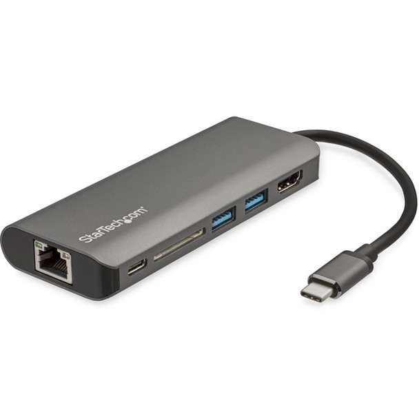 StarTech.com USB C Multiport Adapter with HDMI - 4K - Mac / Windows - SD Card Reader - USB C to USB 3.0 Hub - 2x USB-A 1x USB-C - 60W PD 3.0 - DKT30CSDHPD3