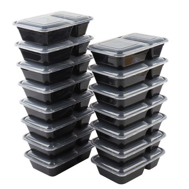 60 Piece Meal Prep Food Storage Containers, 15Pack 1L plus 15Pack 900ml
