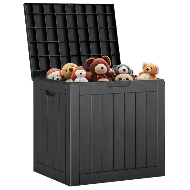 31 Gallon Resin Deck Box, Waterproof UV Resistant Outdoor Storage Box for Garden, Indoor