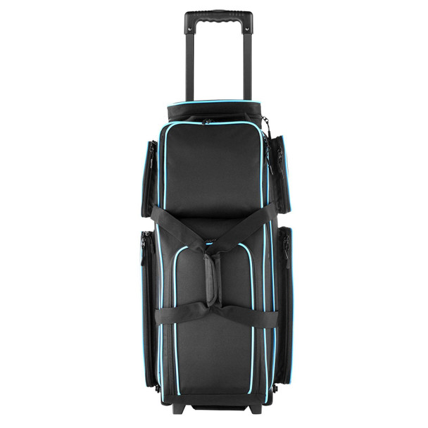 3 Ball Bowling Bag with Wheels Double Roller Bowling Bag with Shoe Compartment