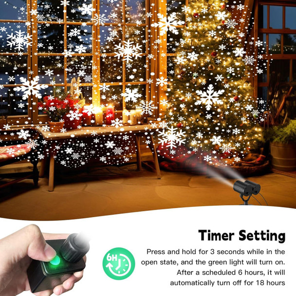 Christmas Snowflake Projector Lights Outdoor,Timer Setting Double Head Snowfall Led Lights Waterproof,Landscape Decorative Lighting Projection Lamp for Xmas Holiday Wedding Indoor Garden Patio