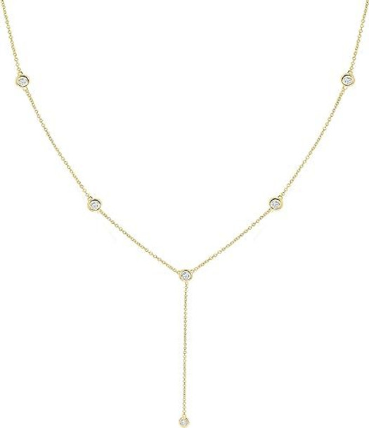 Gold Necklace for Women, Dainty Gold Long Necklaces 14k Gold Plated Prom Lariat Necklace Cute Choker Necklaces for Women Trendy Stuff Fashion Costume Gold Accessories Christmas Jewelry Gifts