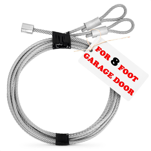 Garage Door Cable for 8 ft Door 9 ft 7 in Long Heavy Duty 304 Steel Galvanized Cables Pack of 2 Corrosion Resistant Rust Proof Wire Durable Smooth Operation Easy Installation Reliable