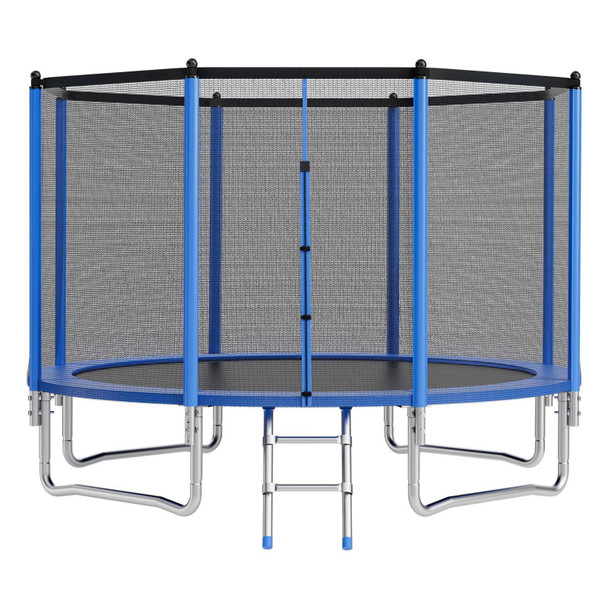 VEVOR Outdoor Trampoline, 12FT Round Recreational Trampoline with Enclosure Net, ASTM Approved, Heavy Duty Trampolines, Max 400 lbs Weight Capacity, Anti-Rust Backyard Trampolines for Kids & Adults