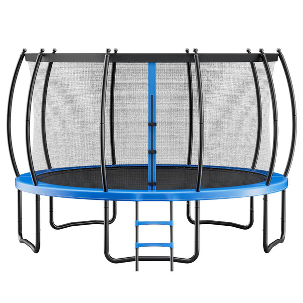 VEVOR Outdoor Trampoline, 16FT Recreational Trampoline, ASTM Approved Trampolines with Enclosure Net & Thickened Pad, Max 475 lbs Weight Capacity, Anti-Rust Backyard Trampolines for Kids & Adults