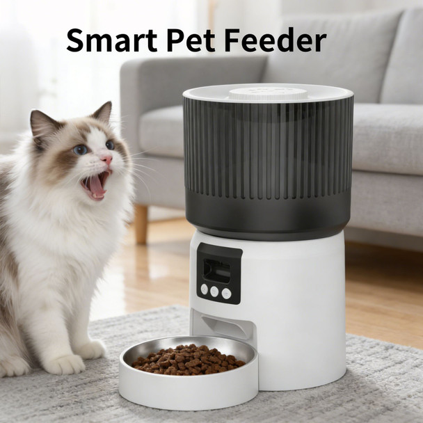 Automatic cat feeder, programmable pet food dispenser, suitable for dogs and cats to use