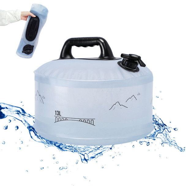 13L Portable Water Bag, Durable Leak-Proof Bucket, Collapsible Water Container, Suitable For Outdoor Camping, BBQ, Hiking, Travel, Backpacking, Rvs,Outdoor Adventures, Emergency Home Water Storage