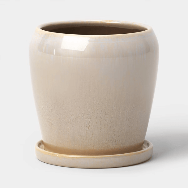 Ceramic Planter with Reactive Glaze 8"