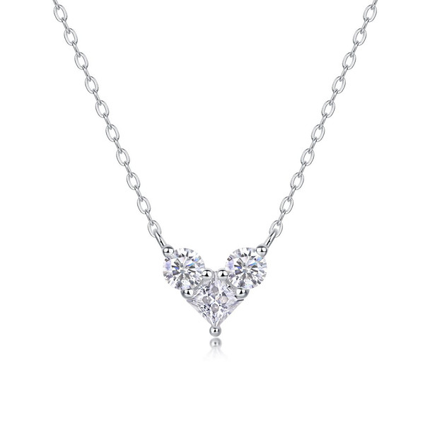 Love in the Present - A fashionable and popular jewelry necklace pendant set, featuring one carat morganite, made of 925 silver and plated with platinum and diamonds.