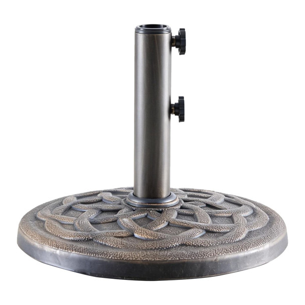 Sunshade base for courtyard market, a 30-pound durable round outdoor stand, with a resin base and iron frame