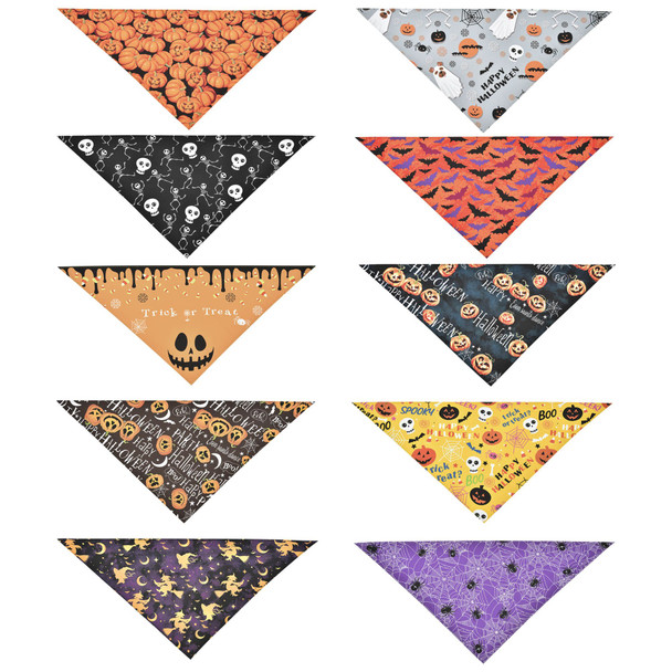 Halloween Dog Bandanas Triangle