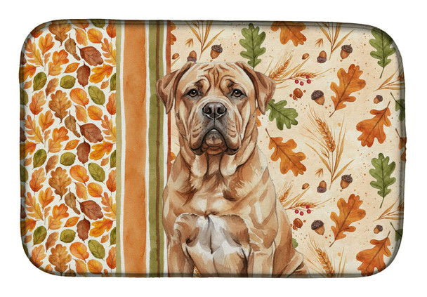 Dogue de Bordeaux Heirloom Fall Dish Drying Mat Absorbent Dish Drying Mat Pad for Kitchen Counter Dish Drainer Mat for Countertop, 14 x 21", Multicolor