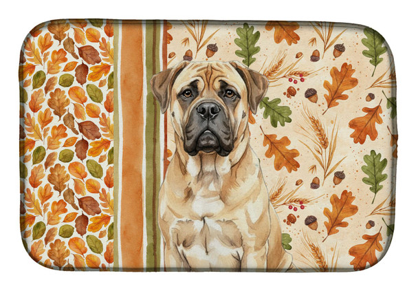 Bullmastiff Heirloom Fall Dish Drying Mat Absorbent Dish Drying Mat Pad for Kitchen Counter Dish Drainer Mat for Countertop, 14 x 21", Multicolor