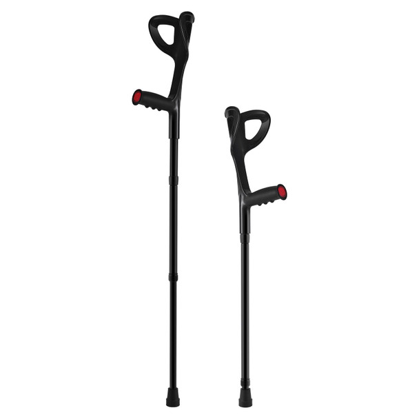 Forearm Crutches for Adults, Folding Walking Forearm Crutches with 10-Level Adjustable Height, Lightweight Aluminum Medical Crutches with Open Cuff for Leg Injury Surgery Disabled, 1 Pair 350LBS