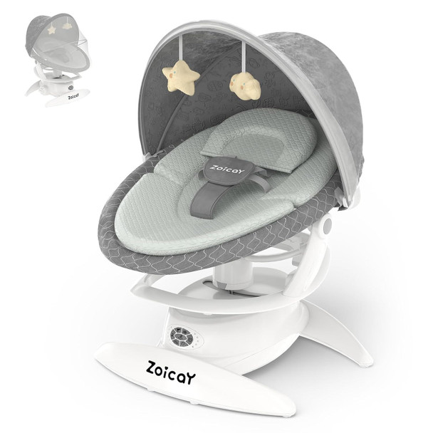 3-in-1 Baby Swing with Motion Detection, Hands-Free Electric Infant Swing for Soothing Sleep, 3 Modes, 5 Speeds, Bluetooth & Lullabies