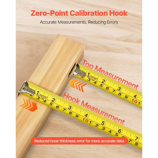2 Packs Tape Measure 25 ft Length, Measuring Tape with Retractable, Imperial and Metric ft/m Dual-Scale & ABS Case & Easy Read Steel Measurement Tool,for Outdoor,Decoration