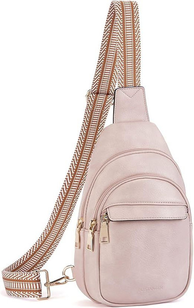 Small Sling Bag for Women Leather Crossbody Bags Fanny Pack Chest Bag for Travel