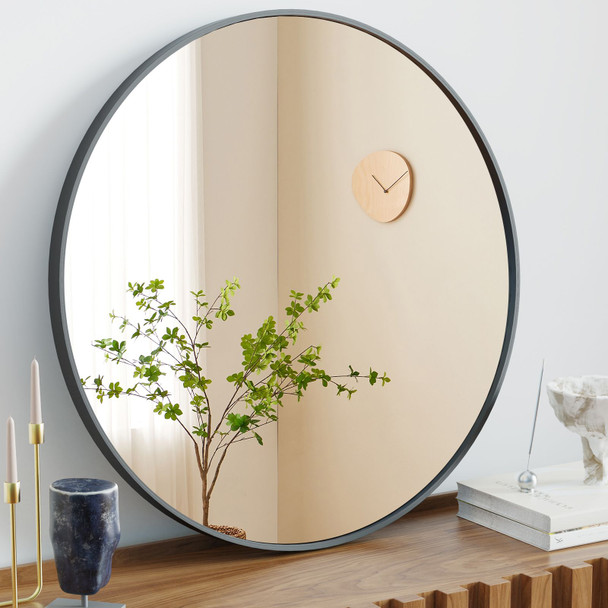 Black Round Wall Mirror 20-30 Inch, Bathroom Mirrors for Over Sink, Circle Mirror for Bathroom, Entryway, Bedroom, Vanity