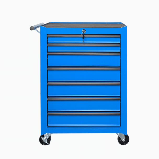 Rolling Metal Tool Chest with 7 Drawers, 20" 7-Drawer Tool Chest Cabinet with Ball Bearing Drawer Slides, Steel Tool Storage Box Organizer -BLUE