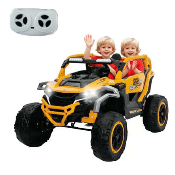 Ride on Models Truck Car 12V Kids Electric Vehicles, Remote Control, Front & Rear Shock Suspension, 2 Seater UTV, Flashlights and a built-in music player, For Age 3-6 Years Old