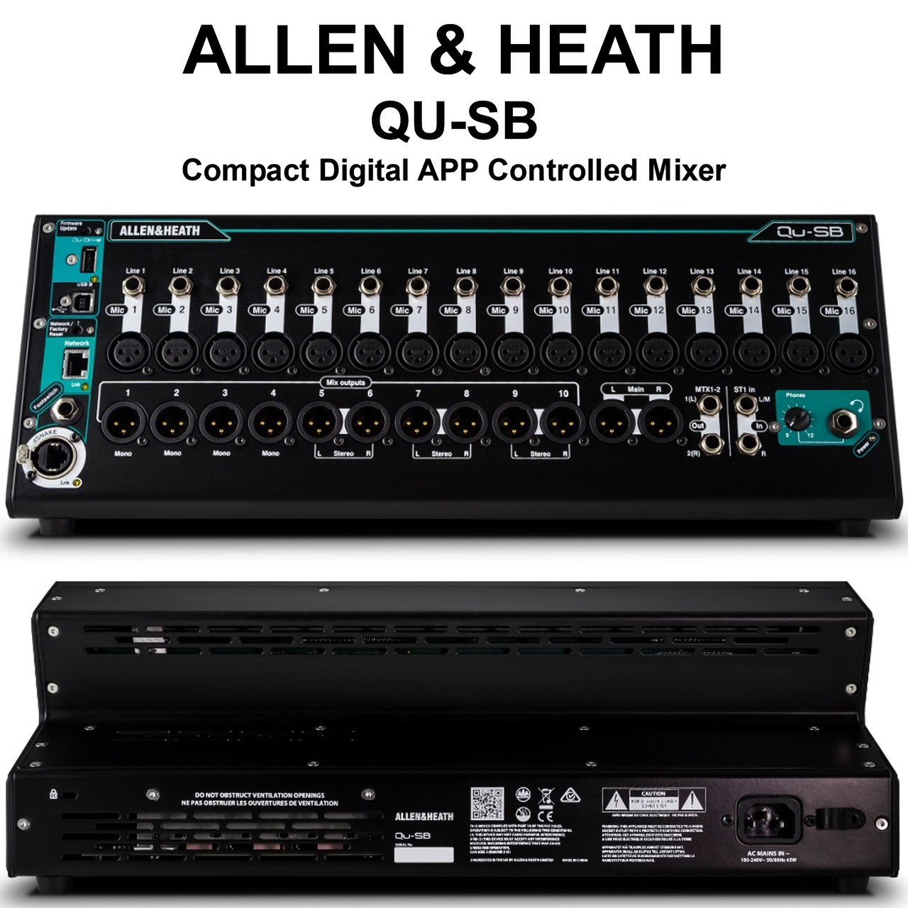 Allen and Heath Qu-Pac Rackmountable Digital Mixer with Touchscreen Control