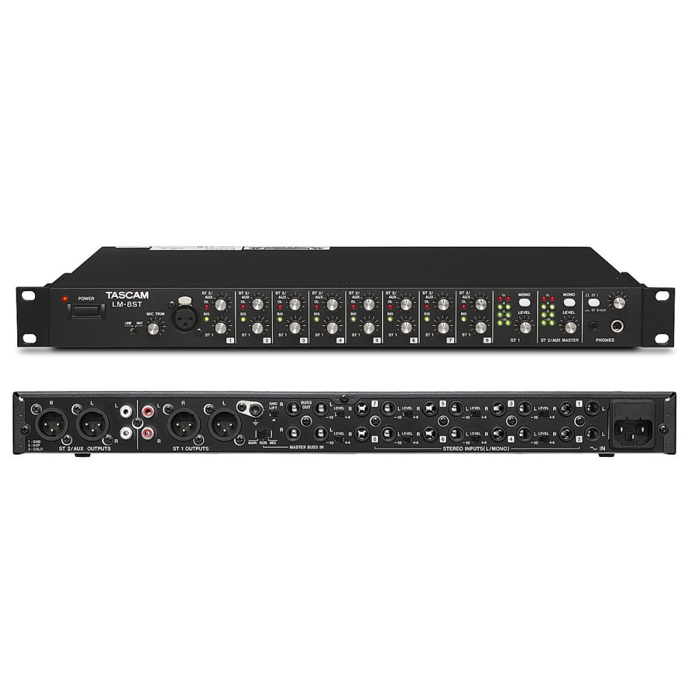 TASCAM LM-8ST 8 Channel Stereo Rackmount Line Mixer - LightingelStore