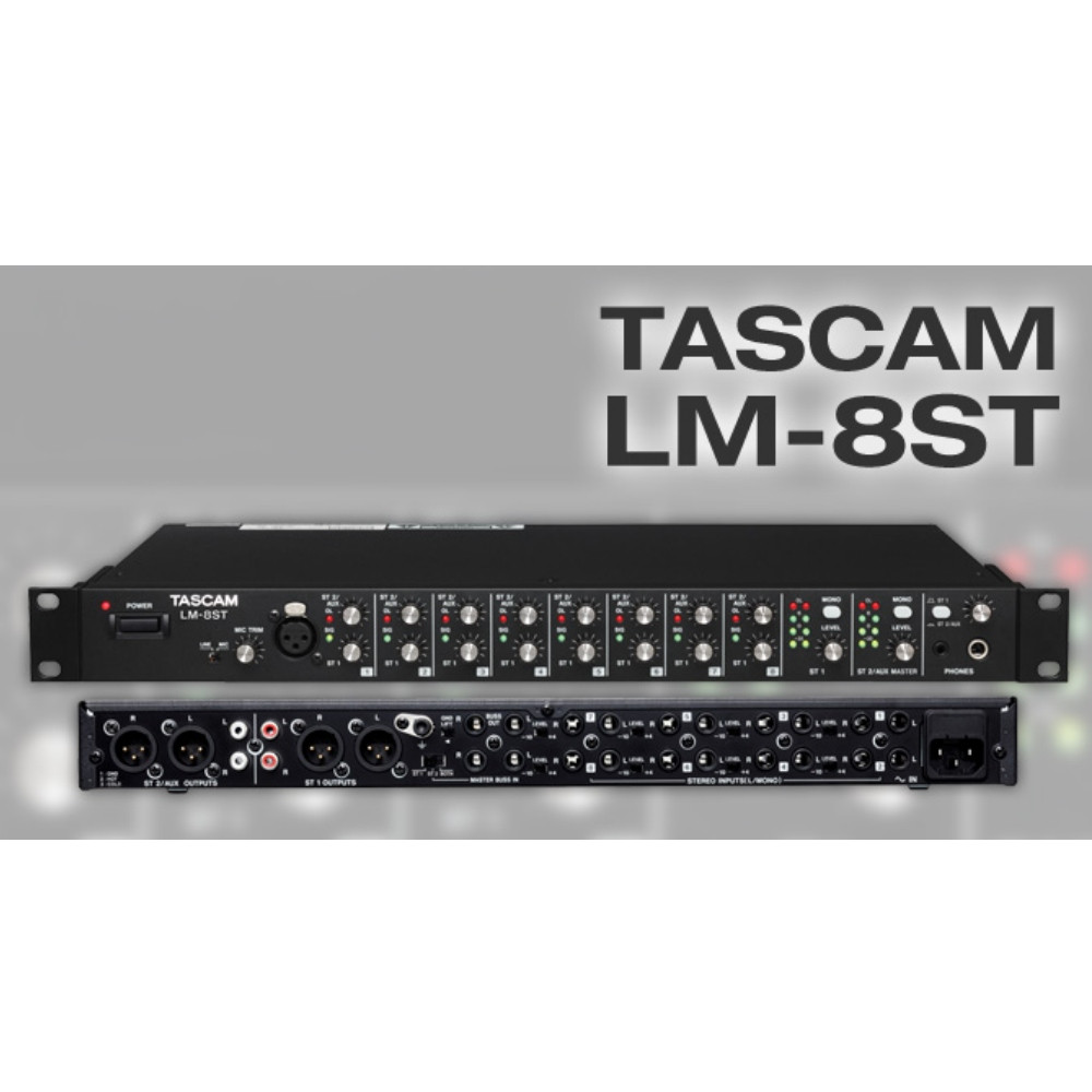 TASCAM LM-8ST 8 Channel Stereo Rackmount Line Mixer - LightingelStore