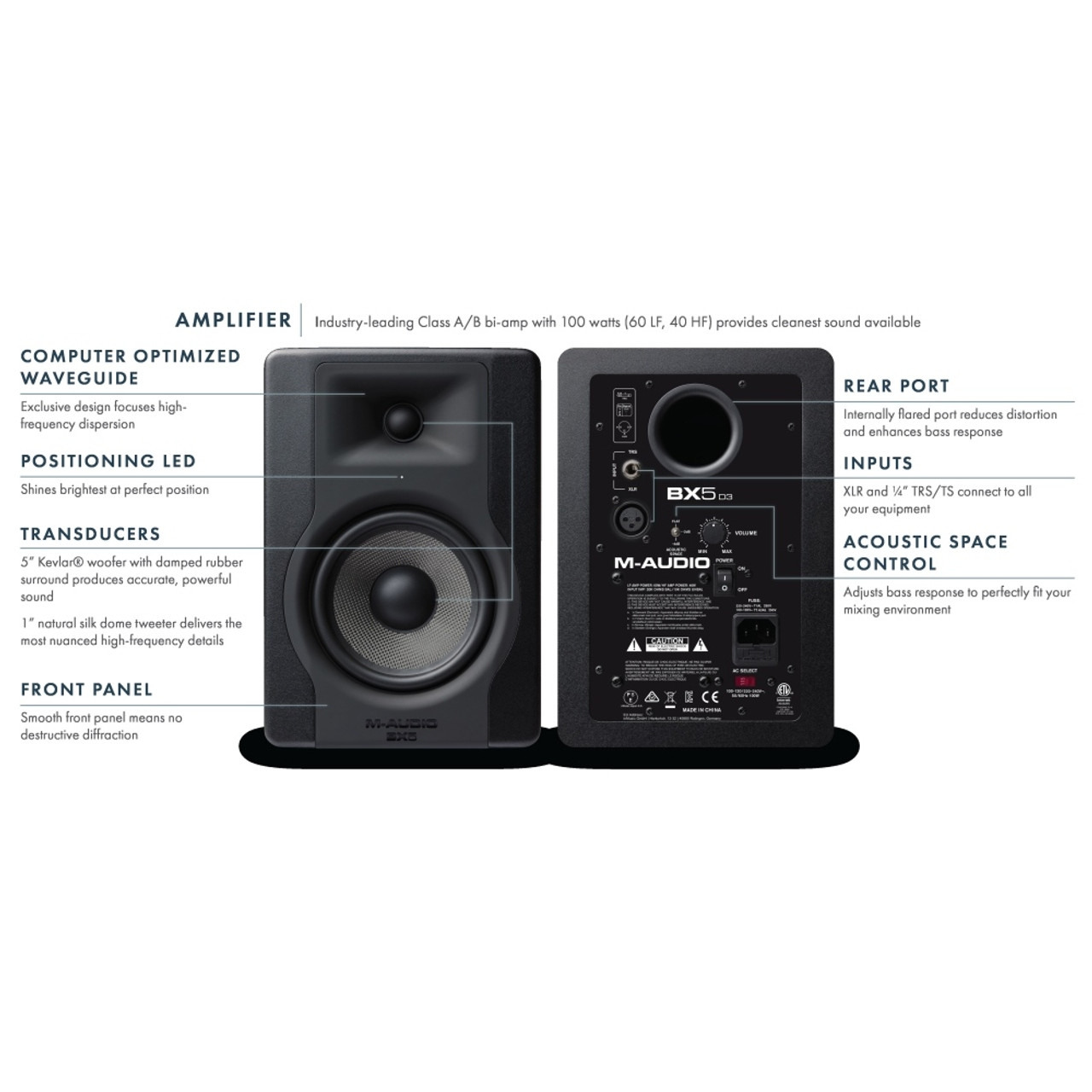 PAR) Monitores de estudio M-Audio Bx5 D3 5 40 Watts