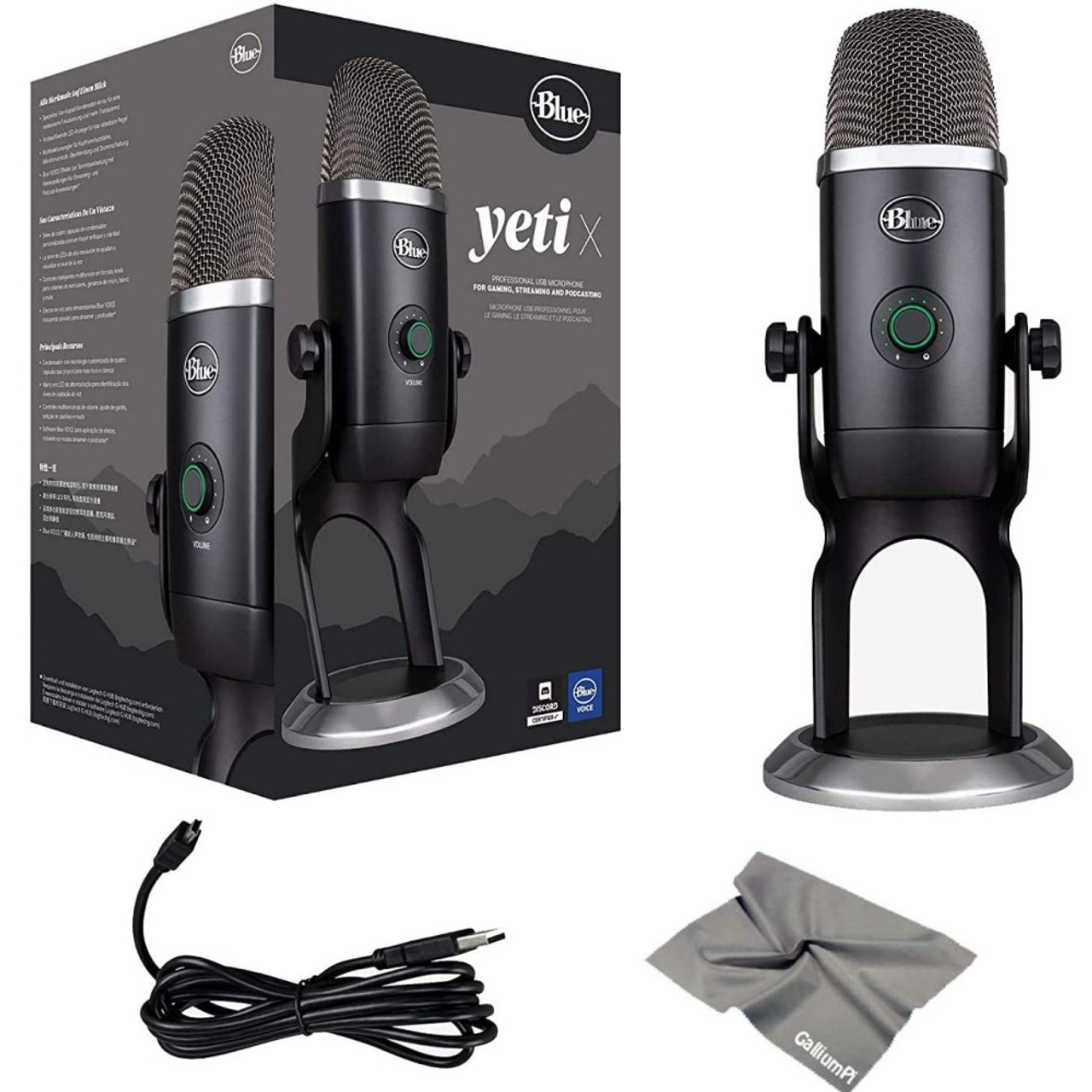 BLUE MICROPHONES YETI X PLUS PACK Professional USB Microphone for Gaming,  Streaming, Podcasting with Software Bundle