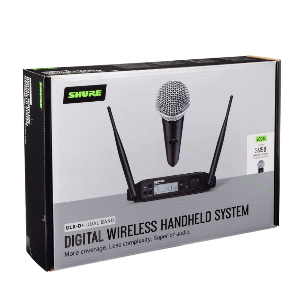 SHURE GLXD24PLUS/SM58 Dual Bandwidth Rechargeable Digital Handheld