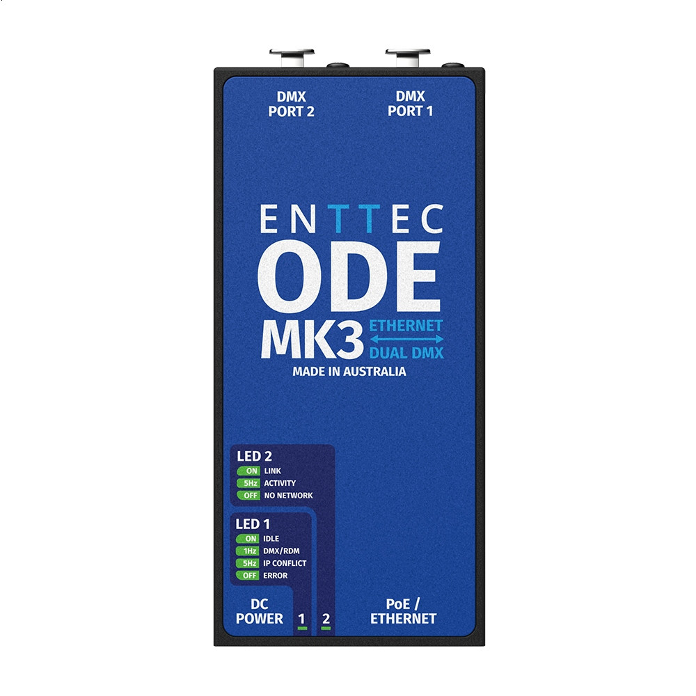 ENTTEC ODE Mk3 PoE 2 Universe Ethernet to DMX Interface
