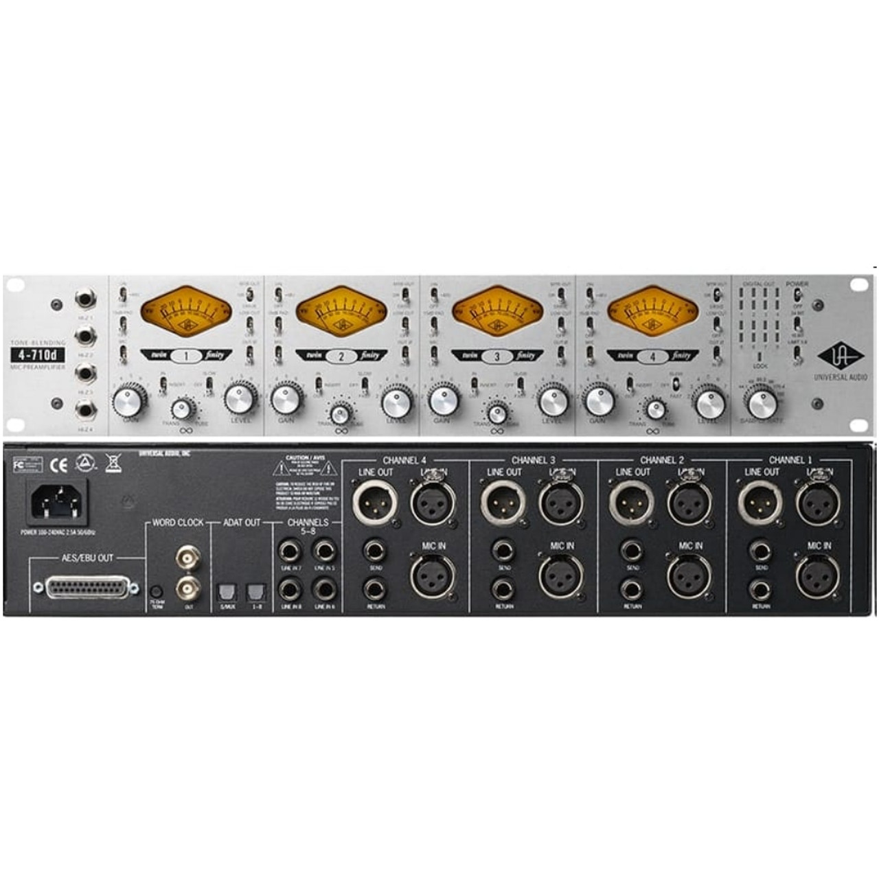 UNIVERSAL AUDIO 4-710D Tube u0026 Solid State Tone Blending Mic Preamp