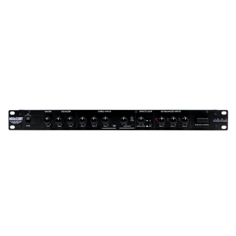 Bluetooth Rackmount Mixer ART MX622BT 6 Channel Stereo Bluetooth Rackmount Mixer - LightingelStore