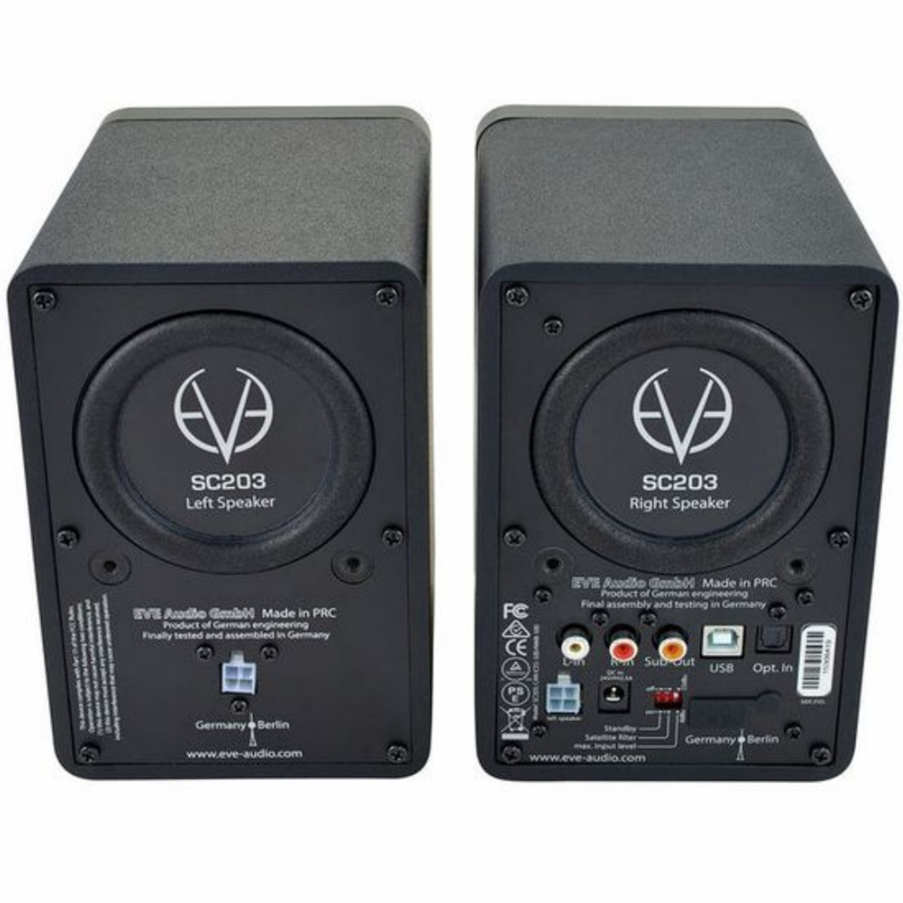 EVE AUDIO SC203-SET Compact DSP USB Home Studio Monitor Pair