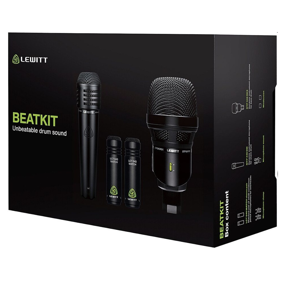 LEWITT BEATKIT 4-Piece Top-Tier Sounding Drum Mic Pack - LightingelStore