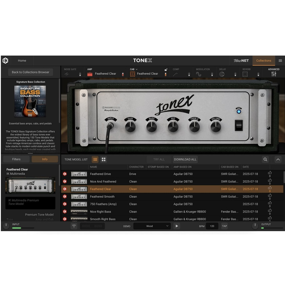 IK MULTIMEDIA TONEX PEDAL BASS EDITION 1100 Premium Tone Models