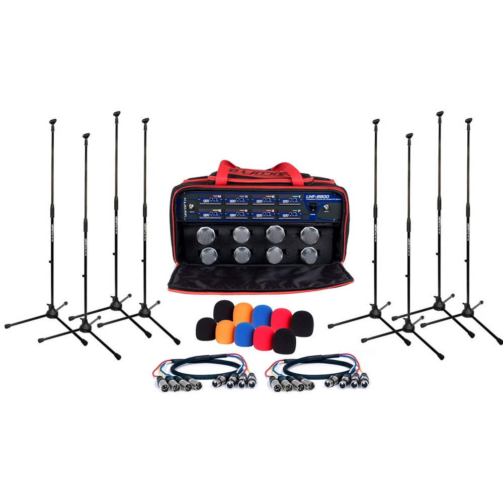 VOCOPRO UHF-8800-XL Complete (8) Mic Rackmount Wireless System