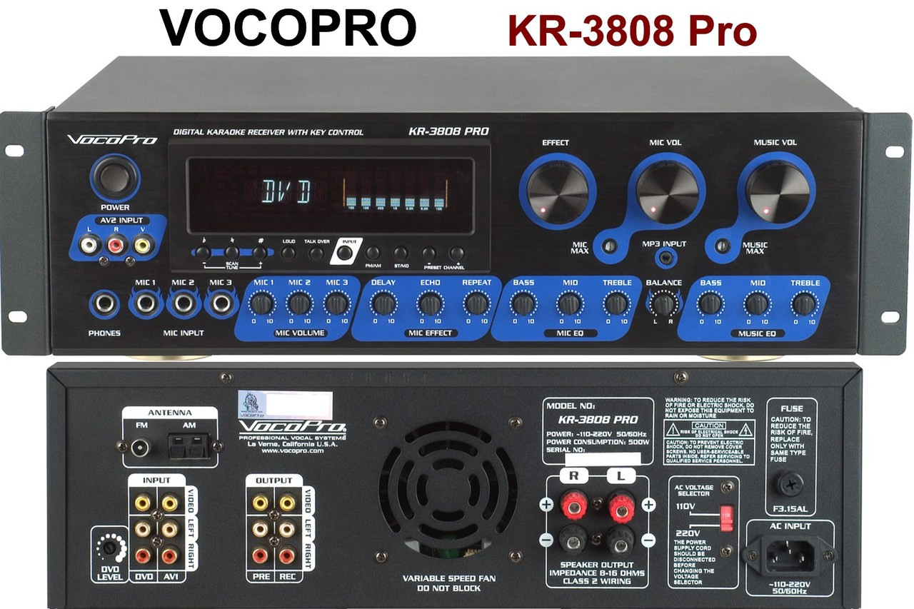 VOCOPRO KR-3808 PRO Rackmount Digital Karaoke Receiver