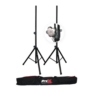 PRO-X T-SS18P (2) Black Aluminum Speaker Stands & Carry Bag PRO-X T-SS18P (2) Black Aluminum Speaker Stands & Carry Bag