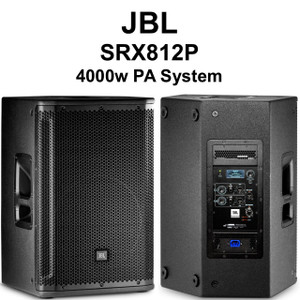 JBL SRX812P Active 4000w Total Peak 12" PA Speaker System Pair JBL SRX812P Active 4000w Total Peak 12" PA Speaker System Pair