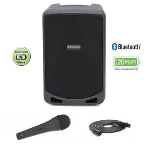 SAMSON EXPEDITION XP106 Portable 20 Hour Rechargeable Bluetooth Wired Mic PA System SAMSON EXPEDITION XP106 Portable 20 Hour Rechargeable Bluetooth Wired Mic PA System