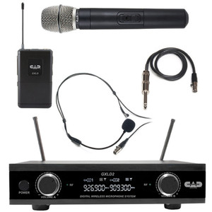 CAD GXLD2-HB Digital Dual Channel with Handheld, Headset Microphones and Guitar Cable Wireless System CAD GXLD2-HB Digital Dual Channel with Handheld, Headset Microphones and Guitar Cable Wireless System